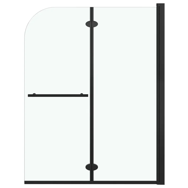 Direct Beschikbaar vidaXL Box Doccia Pieghevole a Libro 2 Pannelli in ESG 95x140 cm Nero