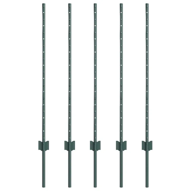 vidaXL Palo per recinzione interrato 5 pz Verde 140 cm Aanbieding