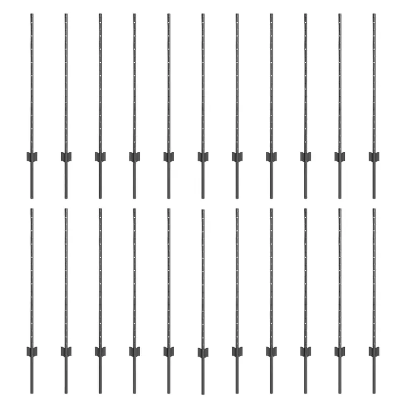 vidaXL Palo per recinzione interrato 22 pz Grigio 140 cm Weekendaanbieding