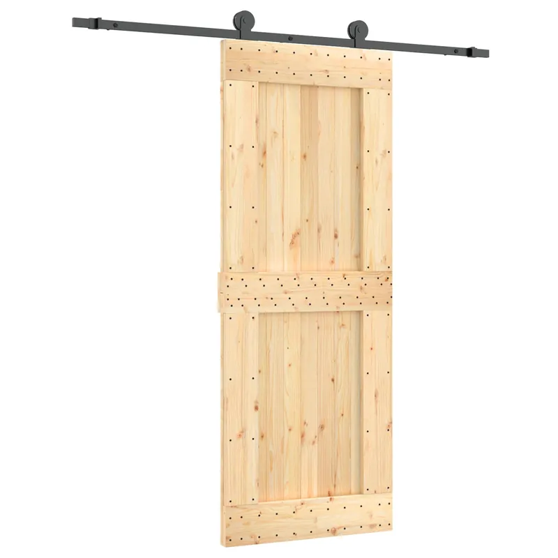 Merkproduct vidaXL Porta scorrevole Naturale e Nero 80 x 210 cm