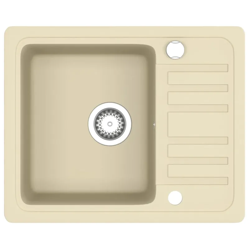 Finale Uitverkoop vidaXL Lavello da Cucina in Granito Vasca Singola Beige