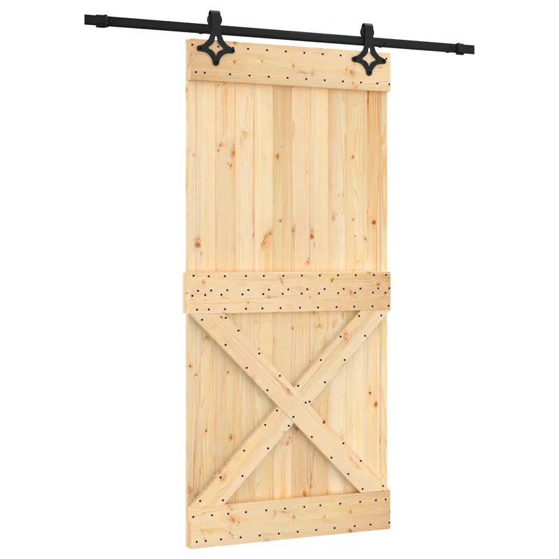 Merkproduct vidaXL Porta scorrevole Naturale e Nero 95 x 210 cm