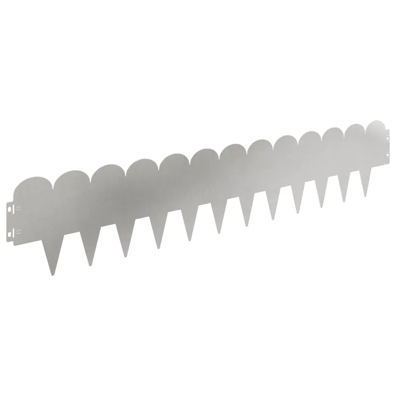 vidaXL Bordura per Prato 30 pcs 103 x 20 cm Acciaio Argento Korting