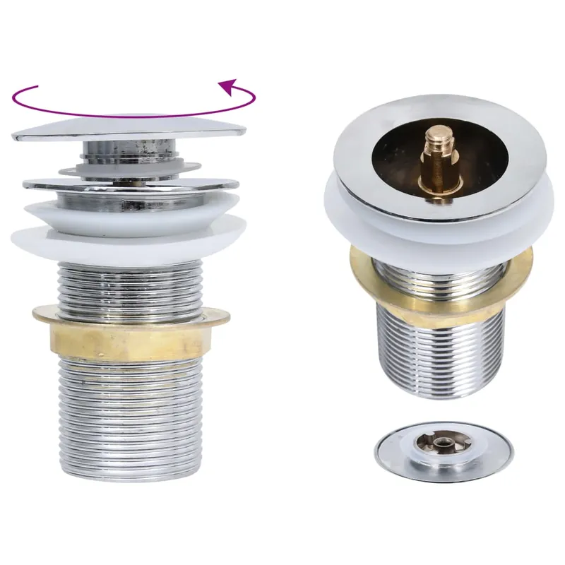 vidaXL Scarico a Pressione Senza Troppopieno Cromo 6,4x6,4x9,1cm Korting