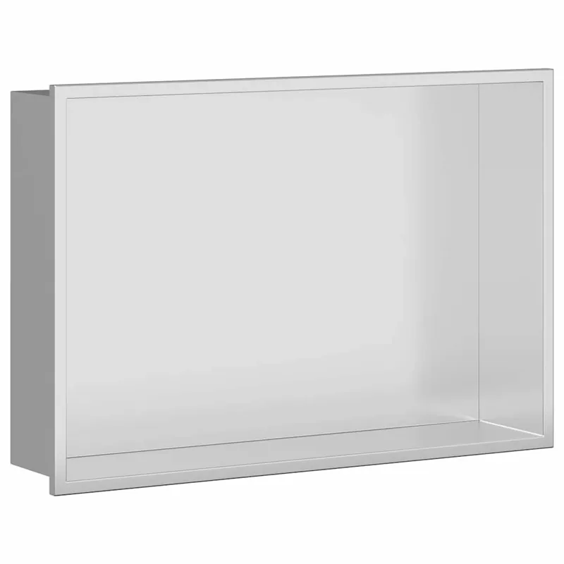 Direct Verzonden vidaXL Nicchia per doccia Argento 45 x 30 x 9,5 cm