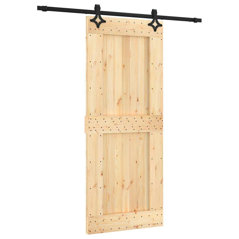 vidaXL Porta scorrevole Naturale e Nero 85 x 210 cm Dagaanbieding