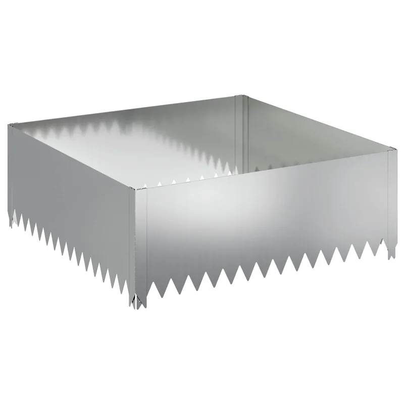 vidaXL Bordura per Prato 100 x 100 x 35 cm Acciaio Argento Op = Op