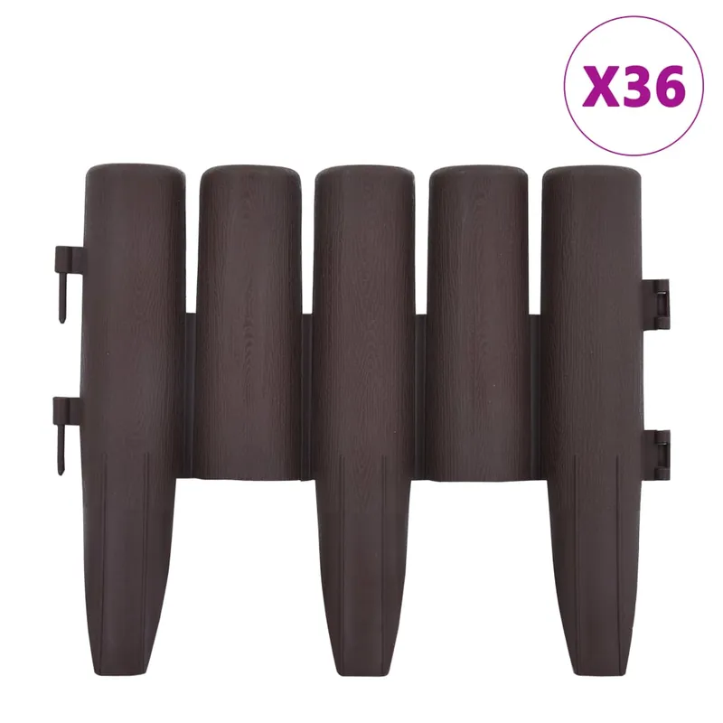 Actieprijs vidaXL Bordature per Prato 36 pz Marroni 10 m in PP