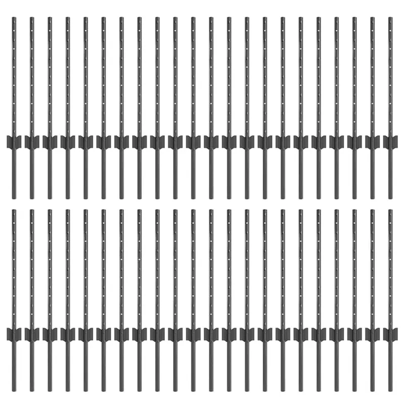 vidaXL Palo per recinzione interrato 44 pz Grigio 100 cm Op = Op