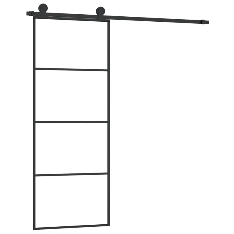 Favoriet vidaXL Porta Scorrevole con Ferramenta 76x205cm Vetro ESG Alluminio