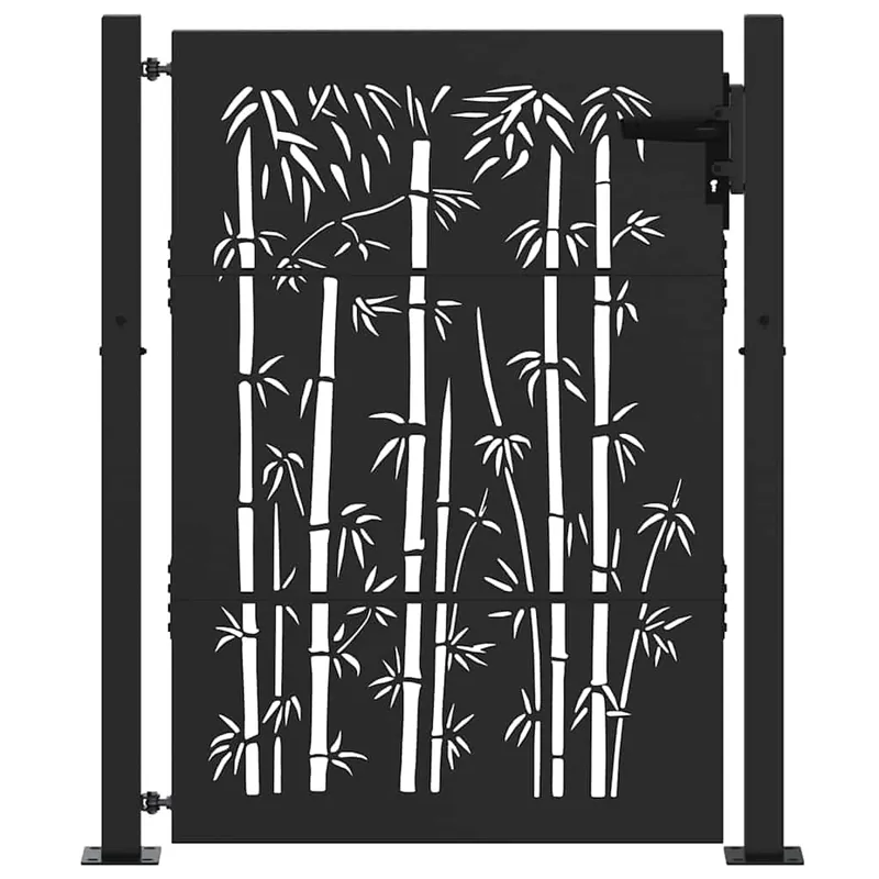 Gereduceerde Prijs vidaXL Cancello da giardino con blocco Nero 110 x 130 cm
