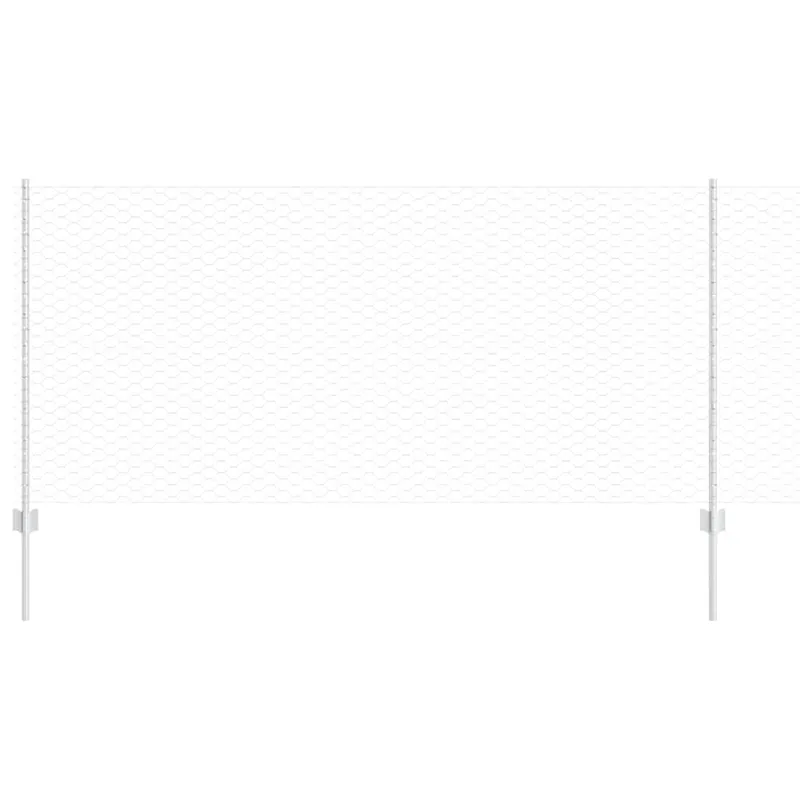vidaXL Recinzione esagonale con palo 10 x 1 m Acciaio zincato Argento Koopje