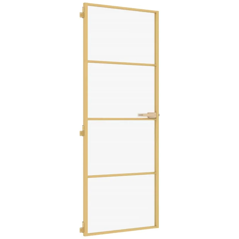 vidaXL Porta Interni Sottile Oro 76x201,5cm Vetro Temperato Alluminio Koop Vandaag