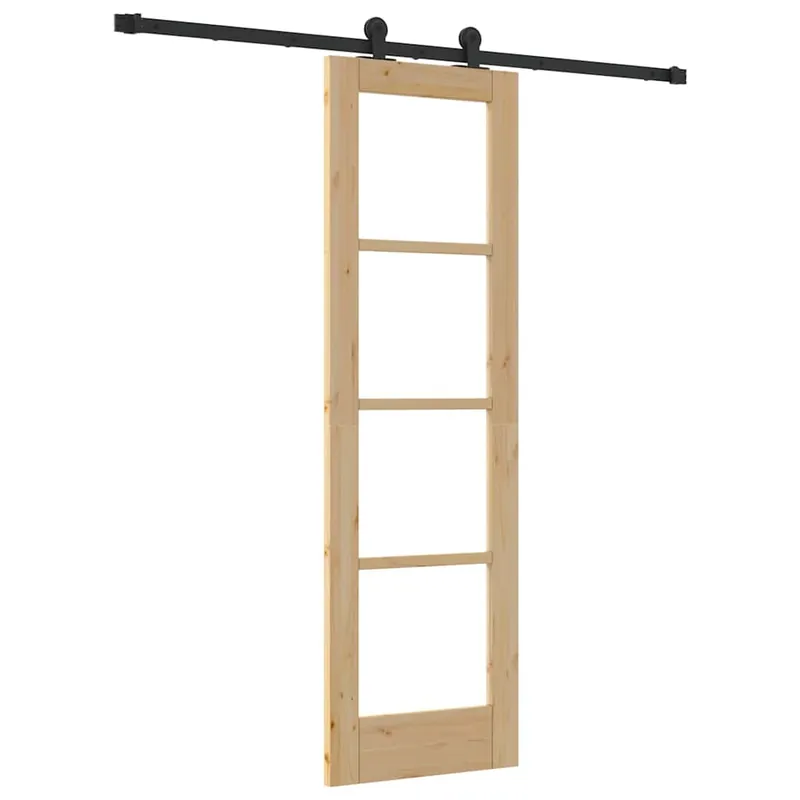 Populair vidaXL Porta scorrevole ORKDAL Naturale e Nero 61 x 198,5 cm