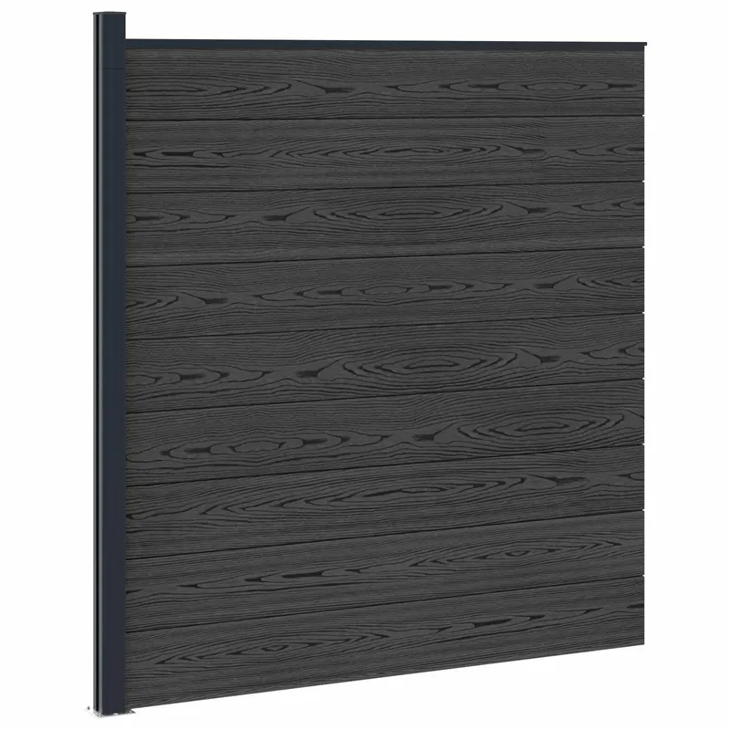 Lage Kosten vidaXL Set di Recinzione 175 x 186 cm WPC e Alluminio Nero