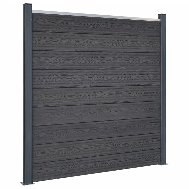 Laatste Kans vidaXL Set Pannello di Recinzione Grigio 180x186 cm in WPC