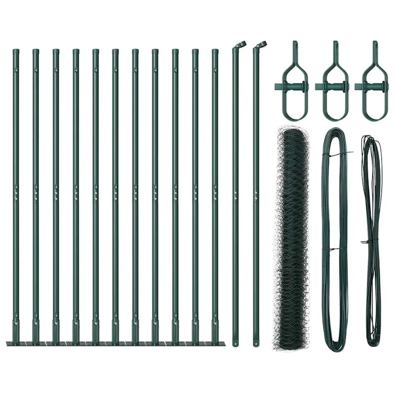 Nu Kopen vidaXL Recinzione esagonale con base in cemento 25 x 1 m Verde Foresta
