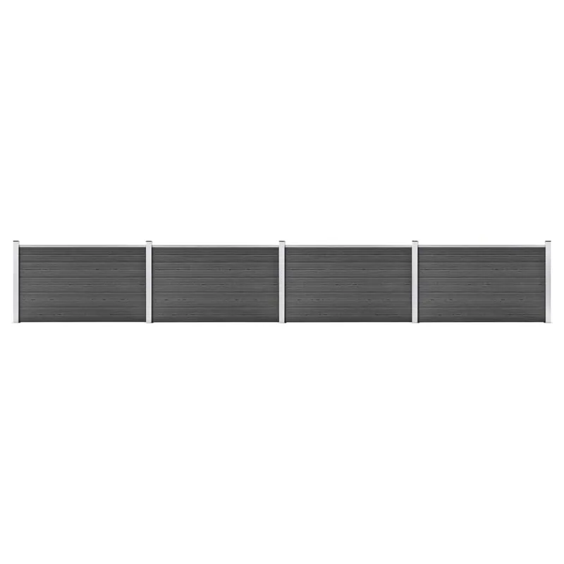 vidaXL Set Pannelli di Recinzione in WPC 699x105 cm Nero Direct Beschikbaar