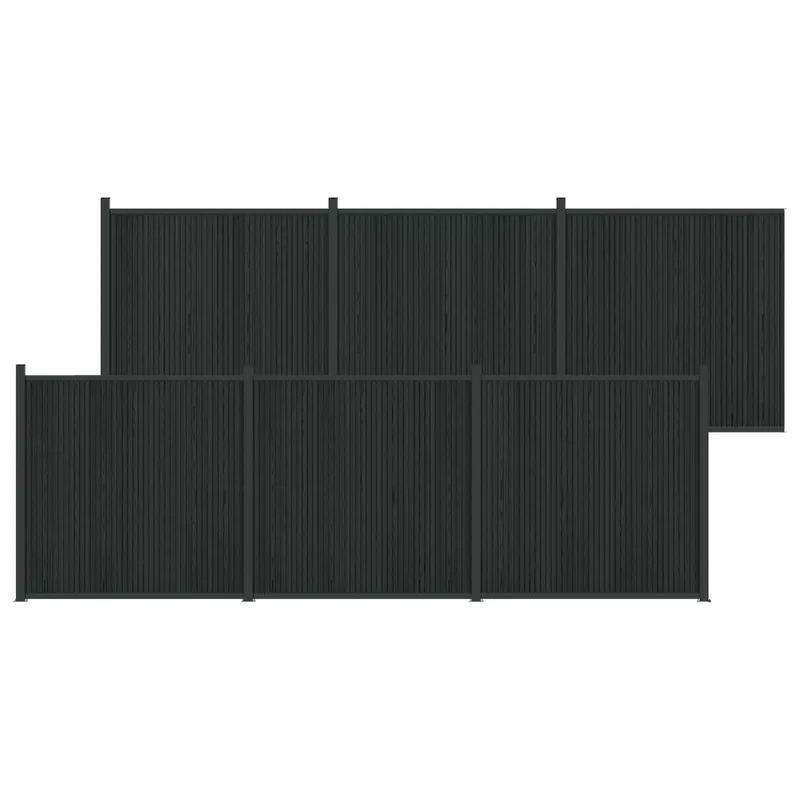 Nieuw vidaXL Pannello di Recinzione 6 pcs WPC e Alluminio Nero