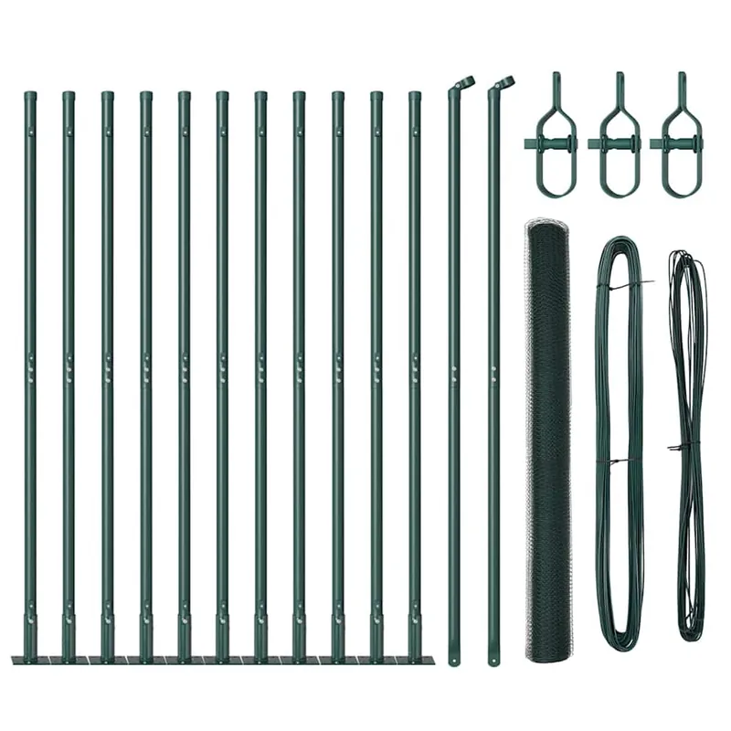 vidaXL Recinzione esagonale con base in cemento 25 x 1,4 m Verde Rete Direct Beschikbaar