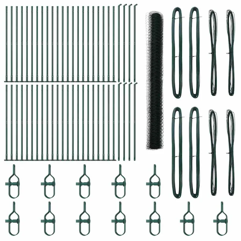 Actieprijs vidaXL Recinzione esagonale con base in cemento 100 x 1,6 m Verde Rete