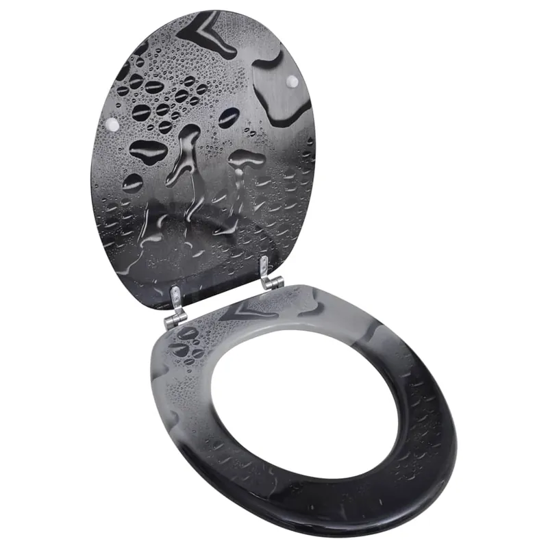 Coperchio da Toilette in MDF con Modello Gocce d‘Acqua Favoriet