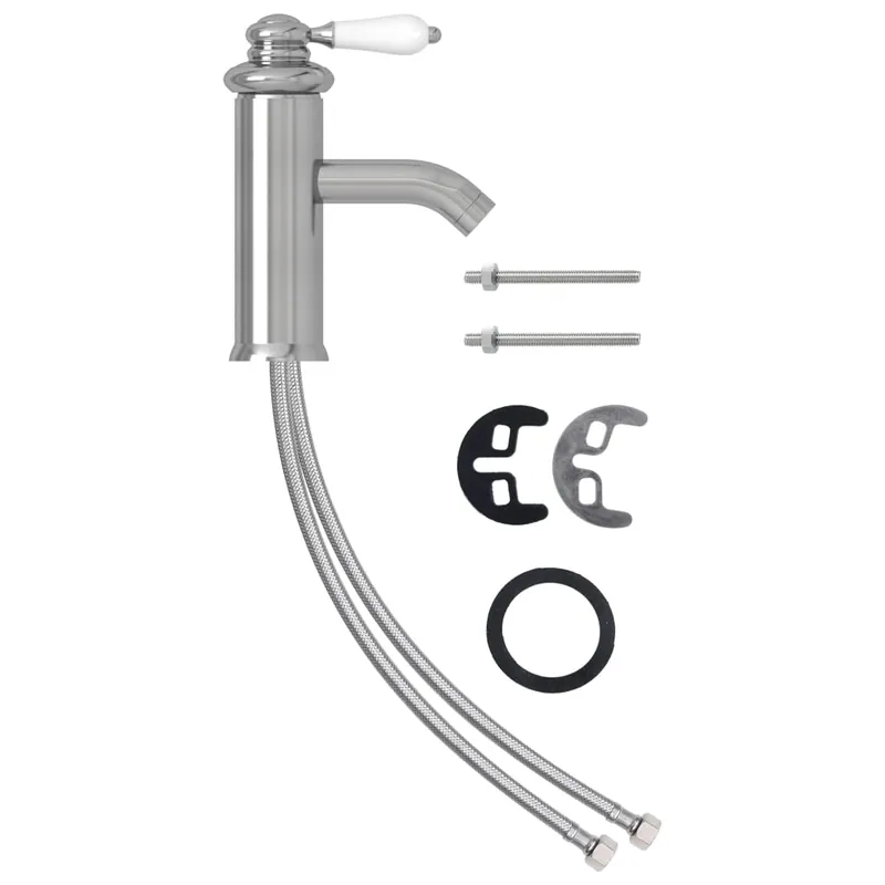 vidaXL Rubinetto per Lavabo del Bagno Argento 130x180 mm Flitsaanbieding