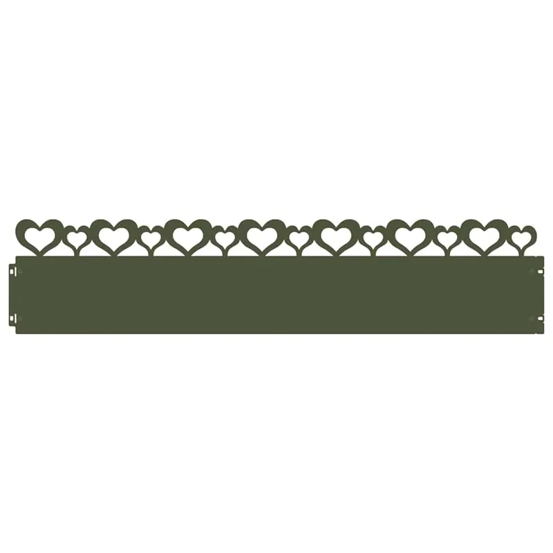vidaXL Bordure per prato 10 pcs Verde oliva 103 x 0,05 x 22 cm Acciaio Finale Uitverkoop