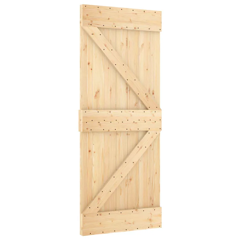 Korting vidaXL Porta scorrevole NARVIK Naturale e Nero 85 x 210 cm (152,5 cm)