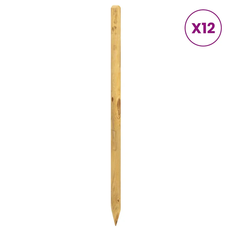 vidaXL Pali per Recinzione 12 pz Verde 150 cm Legno Massello di Pino Dagaanbieding