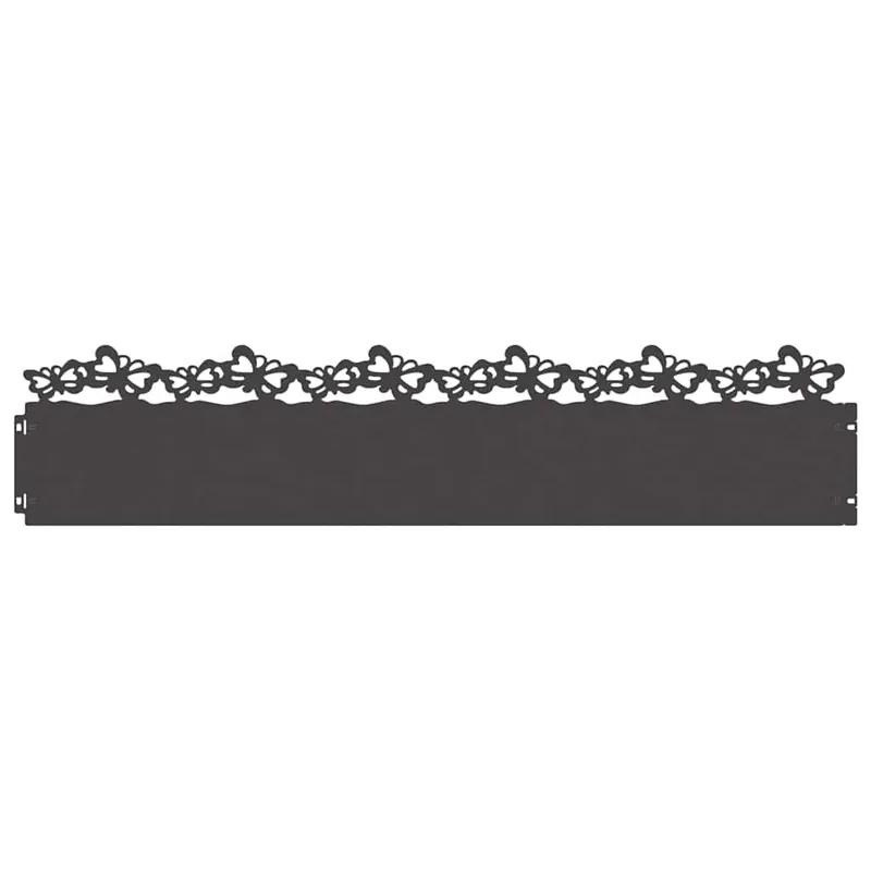 vidaXL Bordure per prato 10 pcs Nero 103 x 0,05 x 22 cm Acciaio Laatste Kans