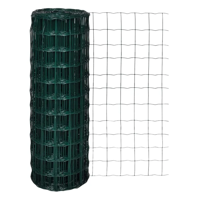 vidaXL Recinzione Euro in Acciaio 25x1,7 m Verde Koop Online