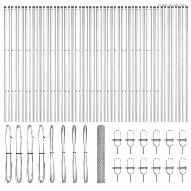 vidaXL Fissaggio a terra esagonale per recinzione 100 x 1,4 m Argento Finale Uitverkoop