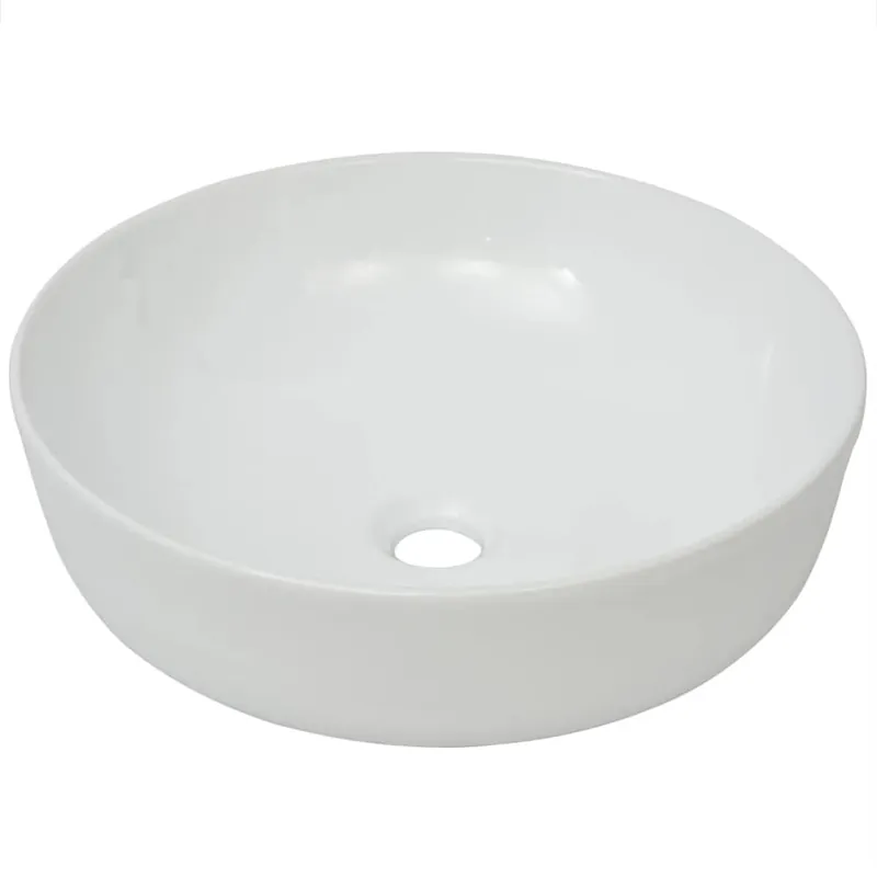 Veilige Betaling vidaXL Lavandino Tondo in Ceramica Bianca 41,5x13,5 cm