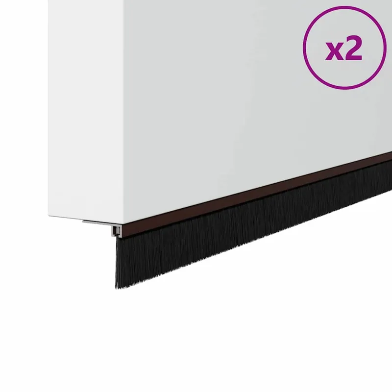 Betaalbaar vidaXL Spazzole per porte a vite 2 pcs Marrone 100 cm