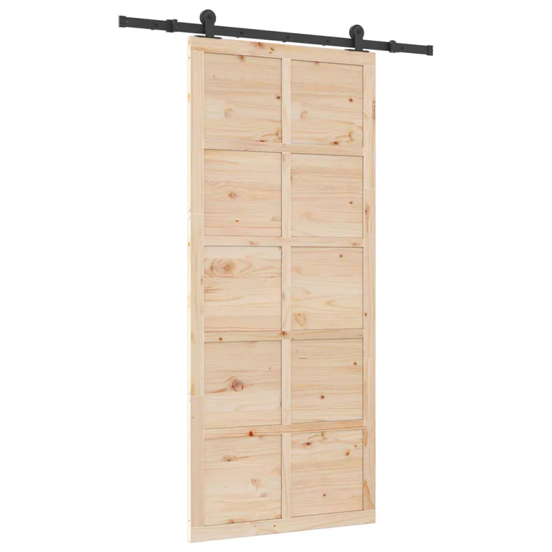 Laatste Kans vidaXL Porta scorrevole Naturale 80 x 208 cm Legno Massello di Pino