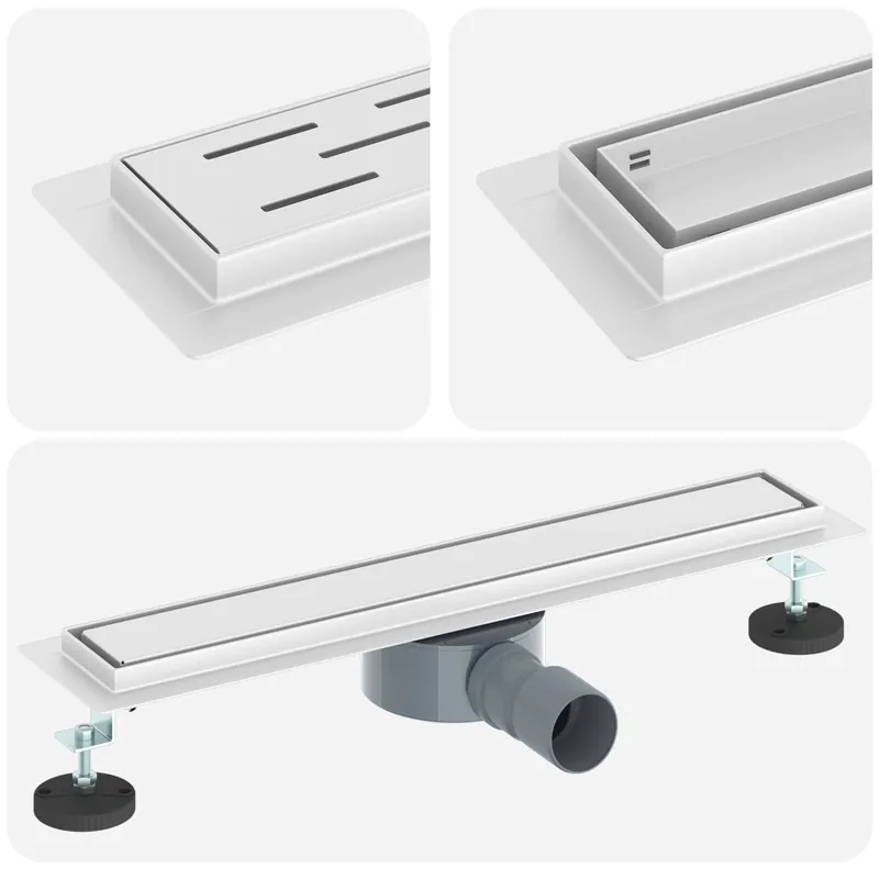 vidaXL Scarico doccia 2-in-1 con sifone a 360° Argento Gecertificeerd