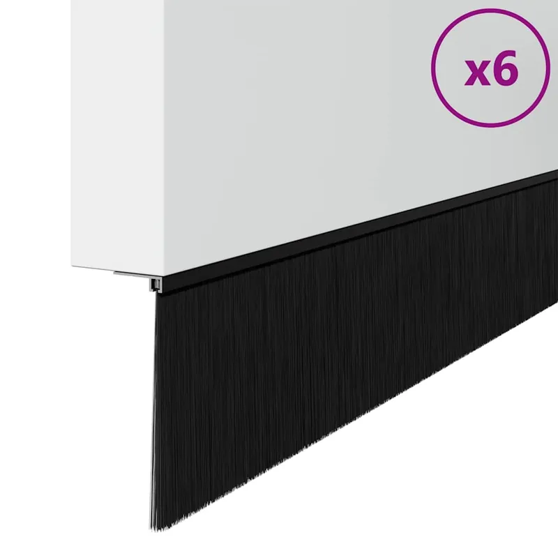 vidaXL Spazzole per porte a vite 6 pcs Nero 100 cm Lega di alluminio Premium