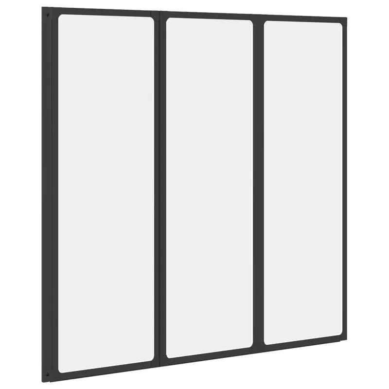 Gratis Retour vidaXL Parete doccia Nero 120 x 2 x 117 cm Alluminio e PP