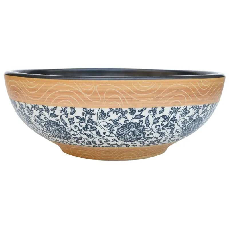Aanbieding vidaXL Lavabo da Appoggio Multicolore Rotondo Φ41x14 cm Ceramica