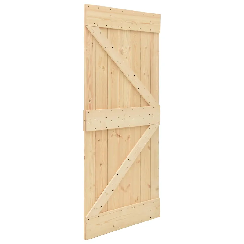 vidaXL Porta scorrevole NARVIK Naturale e Nero 80 x 210 cm (213,5 cm) Gecertificeerd