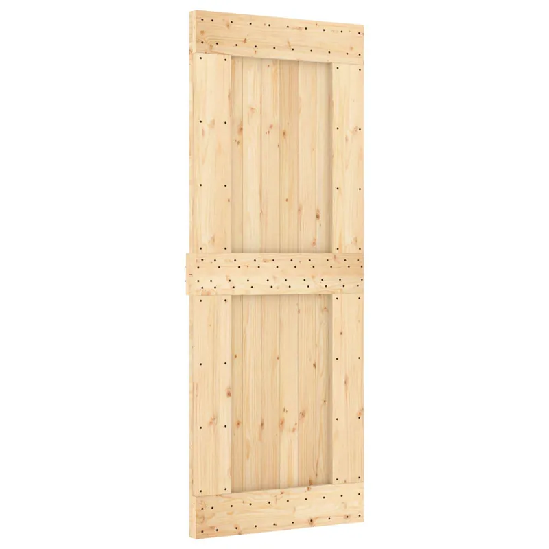 vidaXL Porta scorrevole NARVIK Naturale e Nero 80 x 210 cm (213,5 cm) Beste Prijs