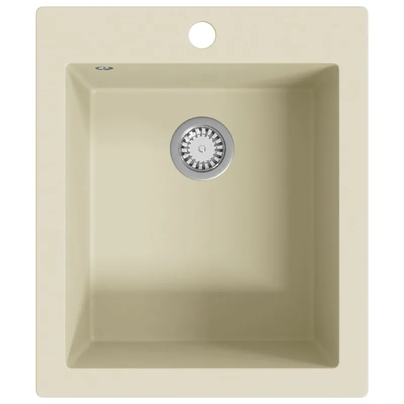vidaXL Lavello da Cucina in Granito Vasca Singola Beige Betaalbaar