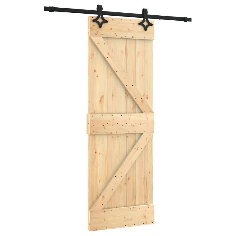 Betaalbaar vidaXL Porta scorrevole Naturale e Nero 70 x 210 cm