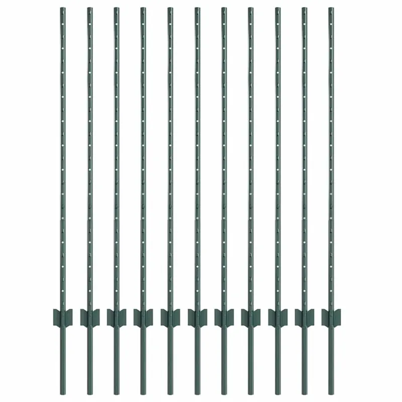 Uitverkoop vidaXL Palo per recinzione interrato 11 pz Verde 160 cm