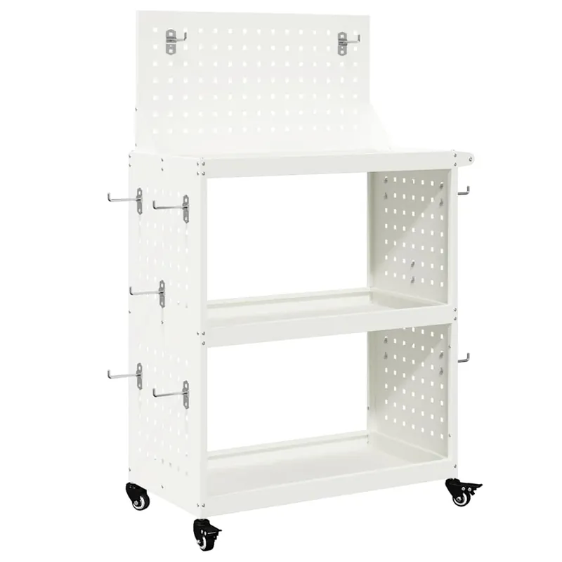 Beperkte Voorraad vidaXL Carrello per Attrezzi con lo scaffale Bianco 65 x 35 x 111 cm