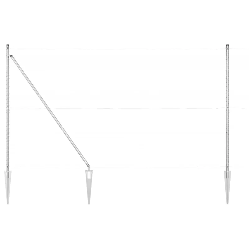 Hete Deal vidaXL Palo da recinzione con picchetto a terra 7 pz Argento