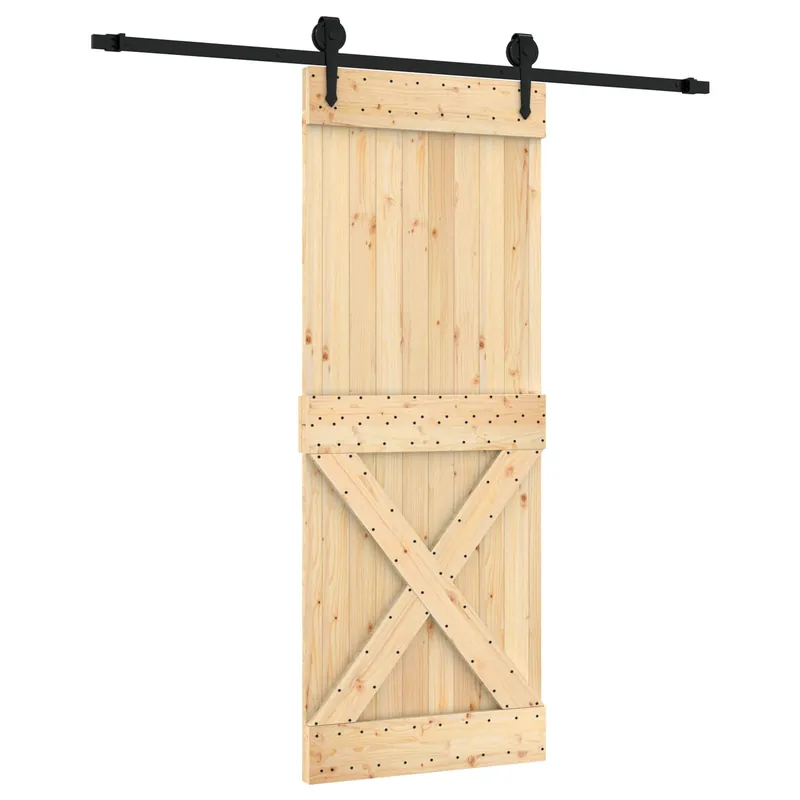 vidaXL Porta scorrevole Naturale e Nero 80 x 210 cm Laatste Versie