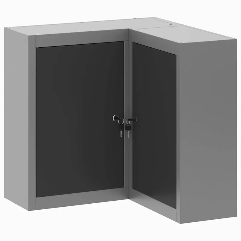 Dagaanbieding vidaXL Mobile per attrezzi con blocco Nero e Grigio 55 x 55 x 55 cm