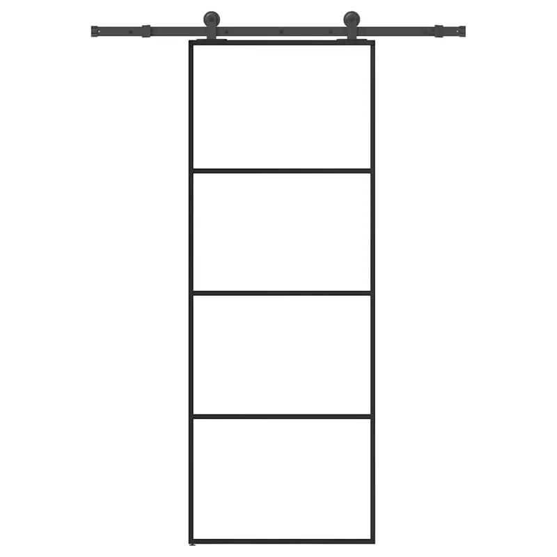 Alleen Vandaag vidaXL Porta Scorrevole con Ferramenta 76x205cm Vetro ESG Alluminio
